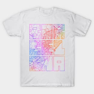 Barcelona, Spain City Map Typography - Colorful T-Shirt